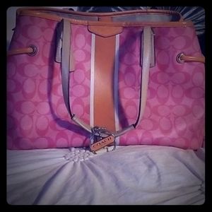 Coach purse pink and orange